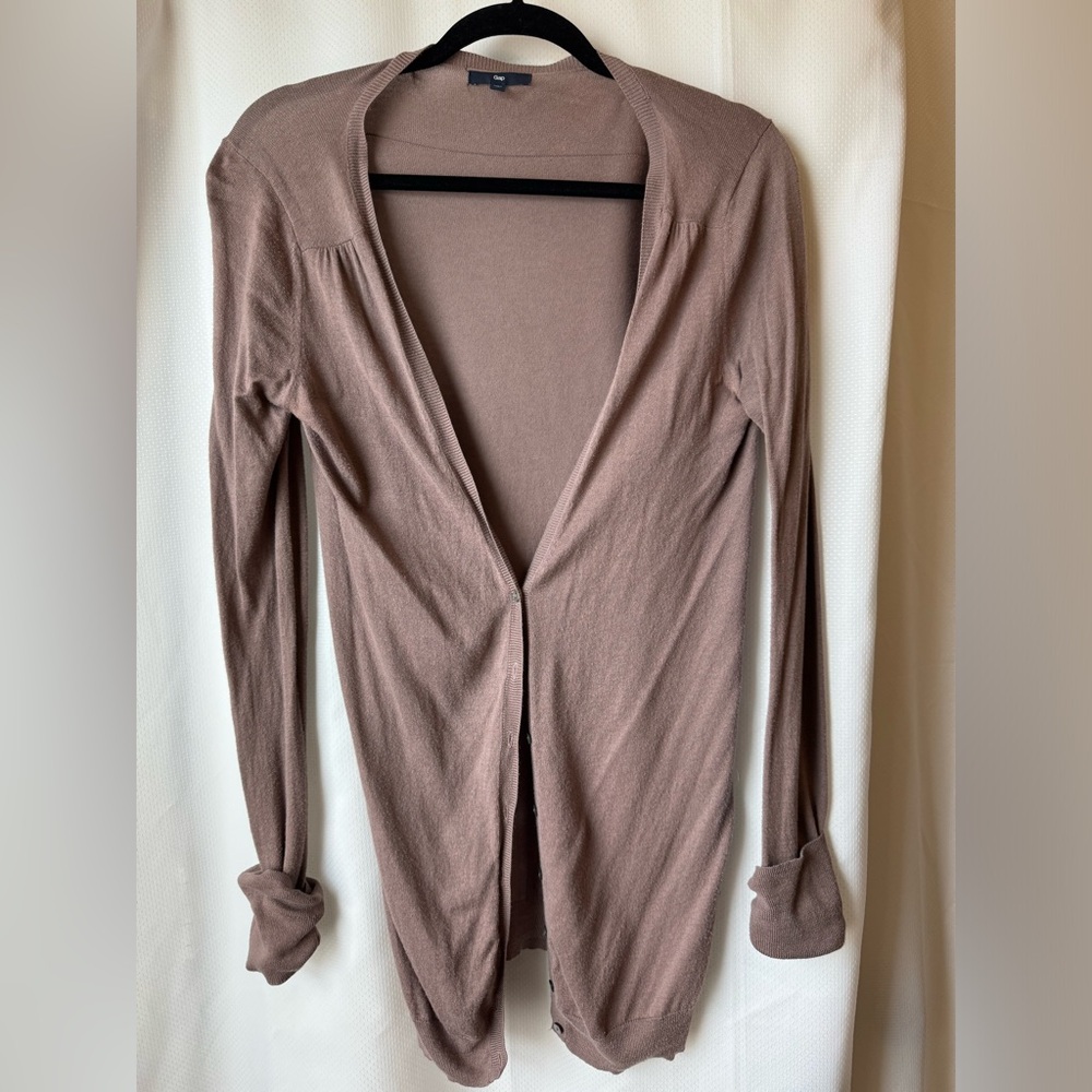 Gap | Button Up Cardigan | Mauve | Size Medium (Tall)